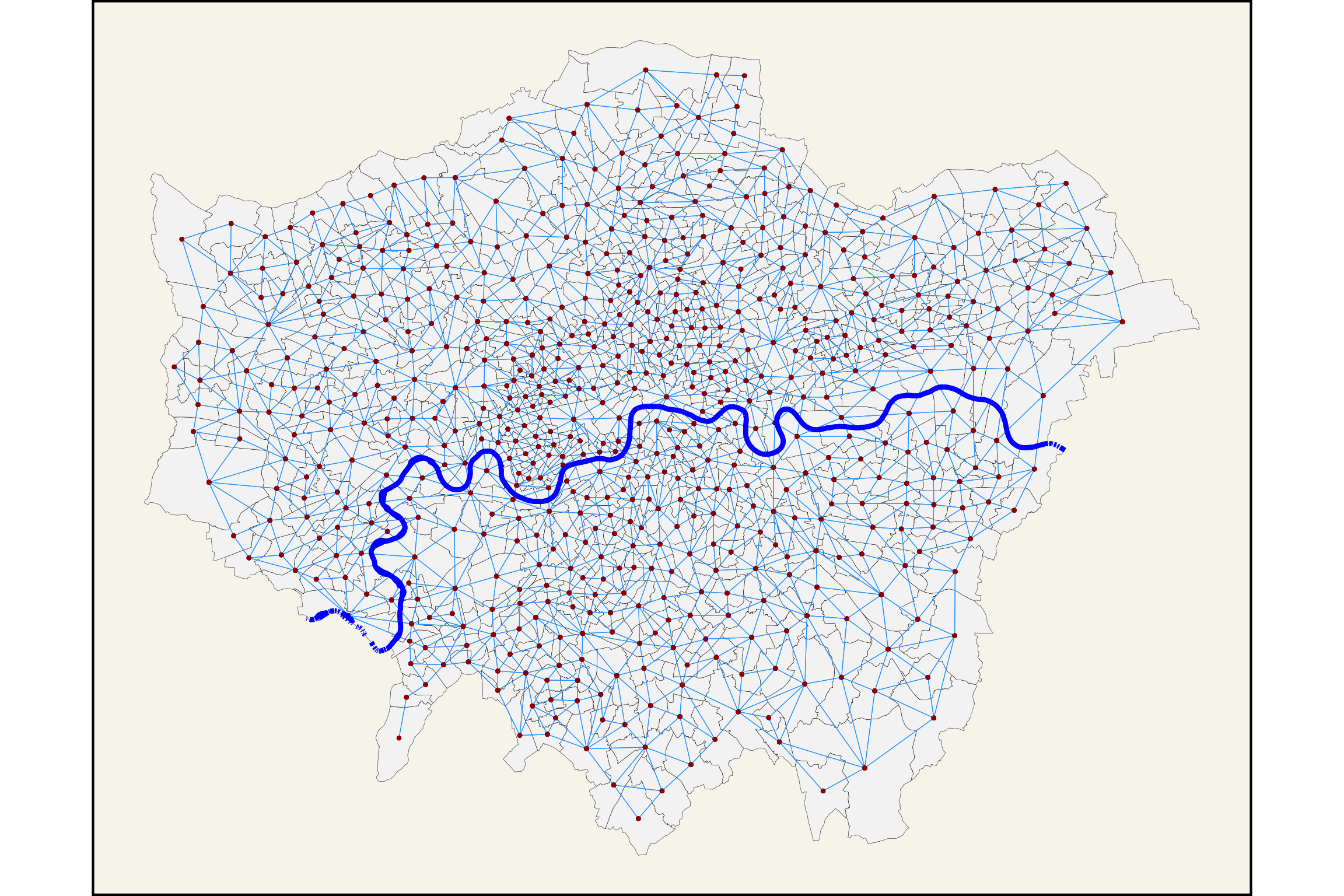 Wards of Greater London. Queen contiguity. 